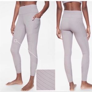Athleta Stash Pocket Moto Tight Powervita Lilac Stone